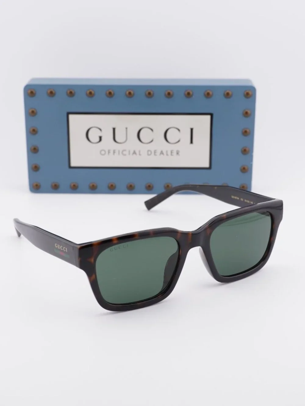 Gucci GG1857SK 002 Square Sunglasses - Havana / Green